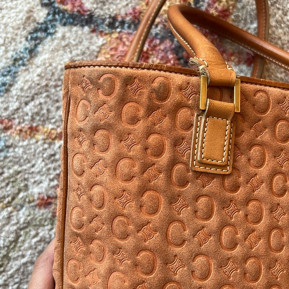 CELINE Macadam Suede Tote in Burnt Orange - Picture 3 of 10